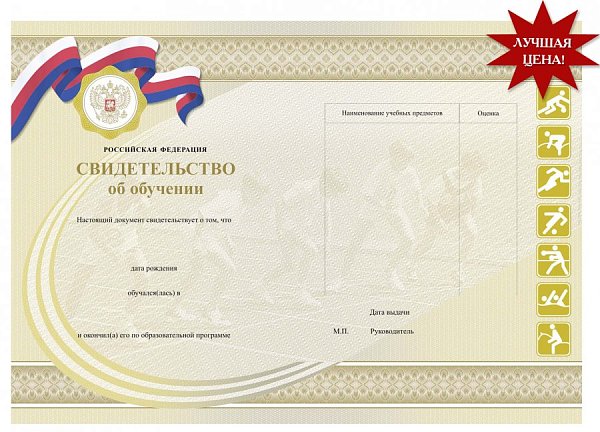 Свидетельство об окончании спортивной школы