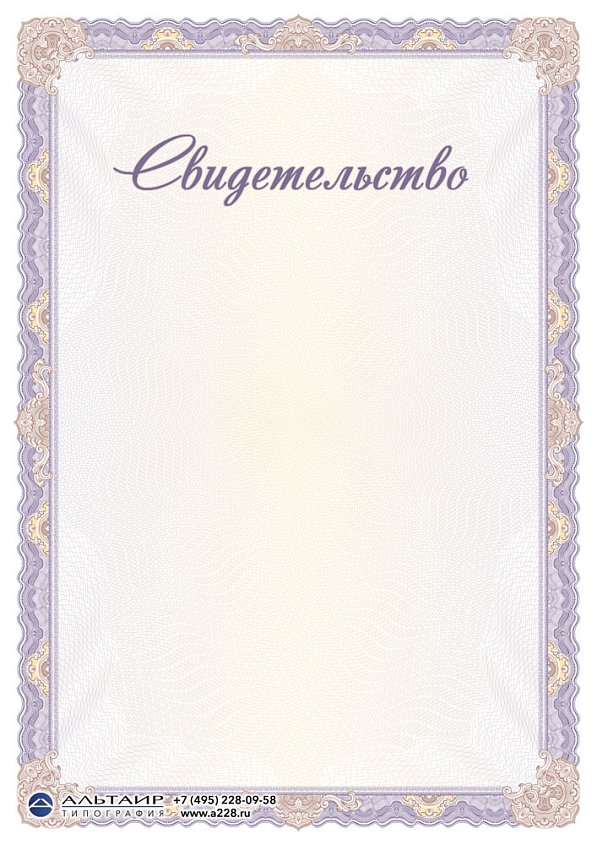 Бланк с защитой "Гармония", сиреневый, 6 элементов защиты