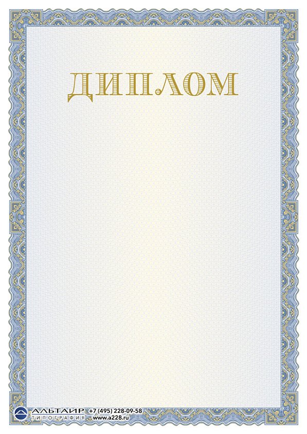 Бланк с защитой "Изразец", синий, 6 элементов защиты