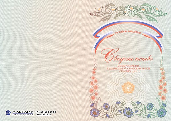 Свидетельство об обучении в дошк. образовательной организации
