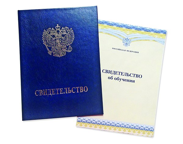 Свидетельство об окончании спортивной школы синий