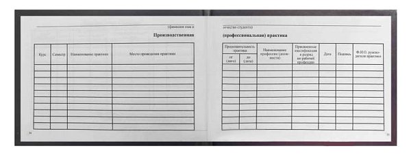 Зачетная книжка для СПО