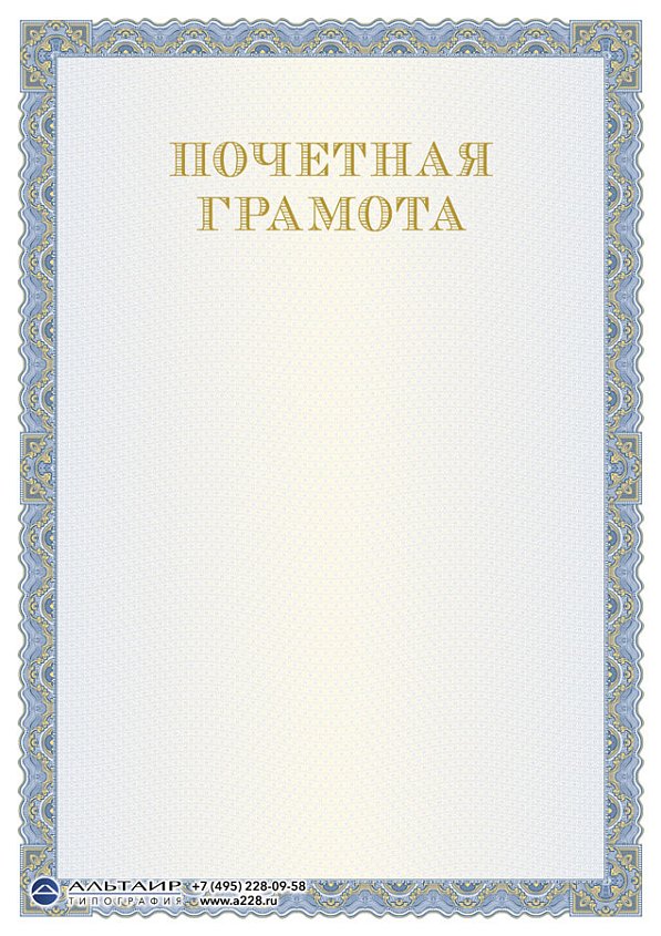 Бланк с защитой "Изразец", синий, 6 элементов защиты
