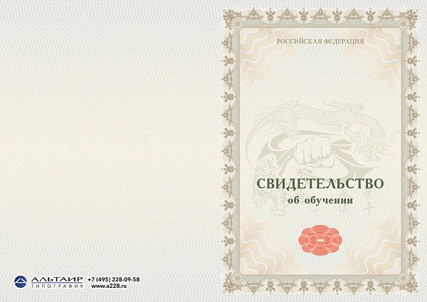 Свидетельство об обучении "Мастер восточных единоборств"