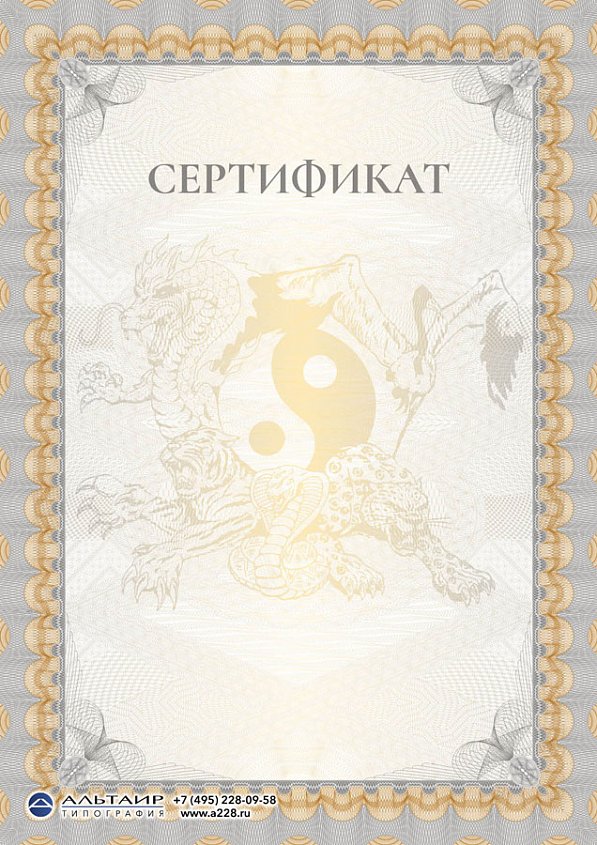 Спортивный бланк "Восточные единоборства", вертикальный