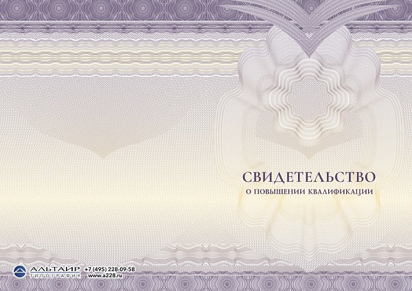 Бланк свидетельства для учебных учреждений "Сияние", сиреневый