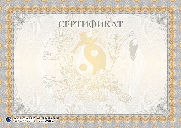 Спортивный бланк "Восточные единоборства", горизонтальный
