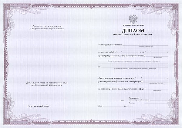 Бланк диплома для учебных учреждений "Альмандин"
